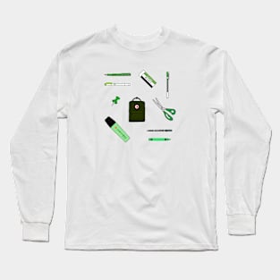 Green School Supplies Long Sleeve T-Shirt